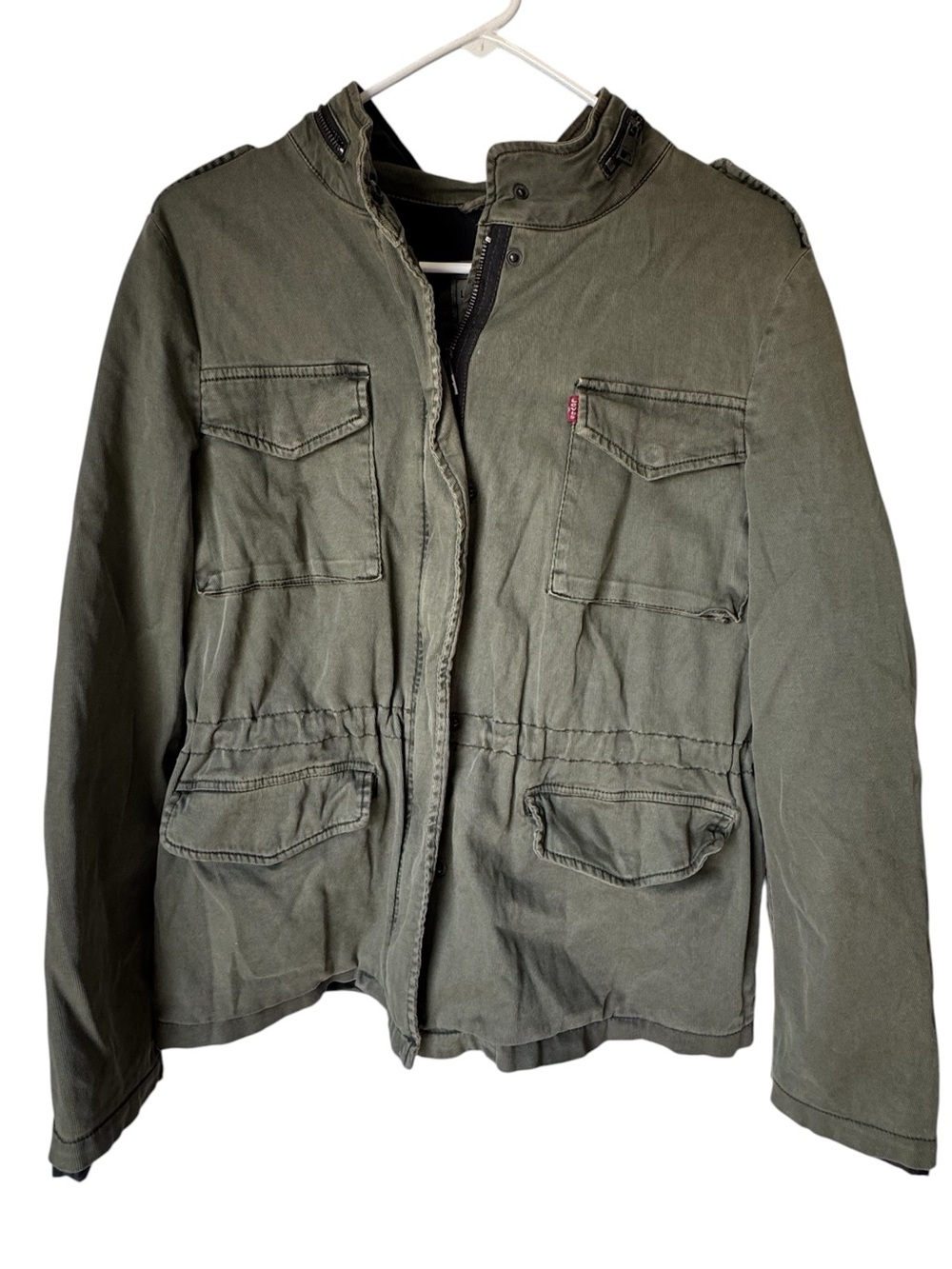 Retro Vintage Levi’s Cargo Olive Utility Field Jacket Women’s L NICE